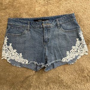 Jean Shorts with White Lace, Size 27